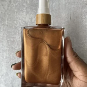 Body Highlight Oil Shimmer Glitter Body Oil Face Liquid Body Highlighter Oil for Makeup