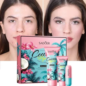 Body Lotion Hand Cream Lip Balm Box Set with Collagen Including Coconut Fragrance Skin Care Products