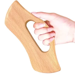 Body Muscle Relief Shaping Label Moon Shaped Wood Massage Tool Therapy Lymphatic Drainage Grip Scraping Gua Sha Board
