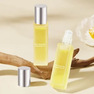 Body Oil Relax and Relieve Pressure Lavender Pure Essential Oil Roll on Massage Oil with Energy Crystals