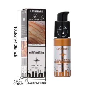 Body Shimmer Oil Mineral Cream Liquid Makeup for Face and Body Contouring Highlighting
