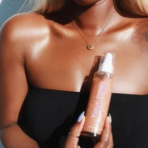 Body Shimmer Oil Organic Shimmer Highlighter Lasting Effect Waterproof Body Oil Shimmering for Face & Body