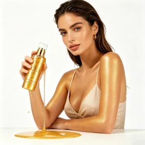 Body Shimmer Oil SYLAX Golden Luminous Skin Care Premium Glow Formula Soft Radiance Body Luminizer Moisturizing Shimmering Oil