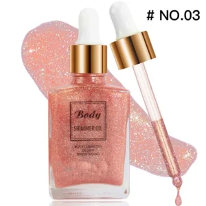Body Shimmer Oil with Vegan Ingredients and 3 Color Highlights