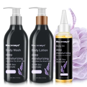 Body Skin Care Set Shower Gel Set Massage Oil Whitening Body Lotion Whitening Lavender Shower Gel