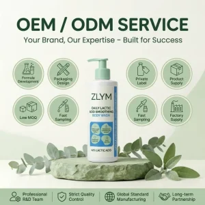 Body Wash Lactic Acid 12% AHA Exfoliating Brightening Hydrating Smoothing Shower Gel Radiant Soft Skin