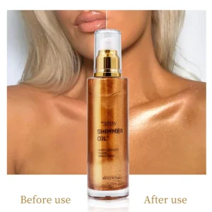 BodyShimmer Oil 85ML Matte Body Illuminating Contouring Highlighter with Pearl Vitamin E for Beach Use