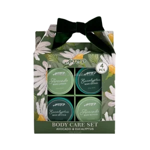 Botanical Body Care Set 4PCS Moisturizing Bath Gift Collection with Avocado & Eucalyptus Fragrances