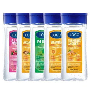 Brightening Moisturizing Glow Body Oil Gel 200ml with Natural Vitamin C