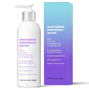 Brightening and Moisturizing Body Lotion With 10% AHA 8% Glycolic Acid 2% Salicylic Acid Non-Greasy Dry Skin Body Cream