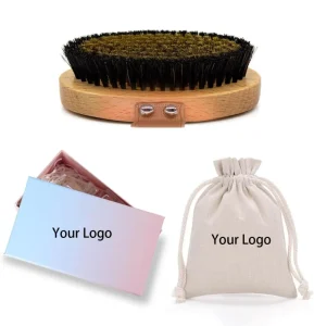 Bronze Bristle Bath Brush Round Handle Natural Wooden Bath Scrubber Massage Body Tool Lymphatic Brush