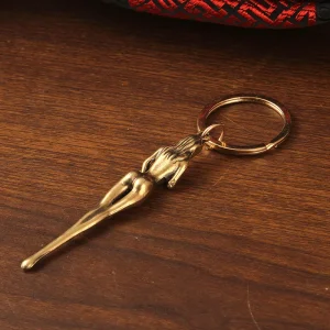 Bronze Ear Pick Beautiful Goddess Ear Spoon Retro Handicraft Keychain Decoration Pendant