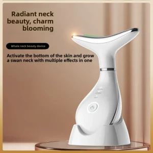 CE Certified Professional LED Neck Massager with 42C Hot Compress EMS Microcurrent for Skin Rejuvenation 3 Intensity Modes