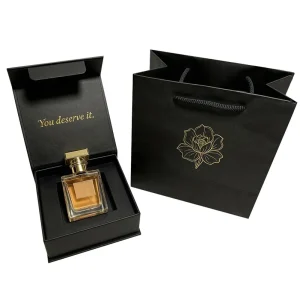 Cardboard Perfume Sample Box Oil Bottle Gift Box Textured Perfume Box With Insert