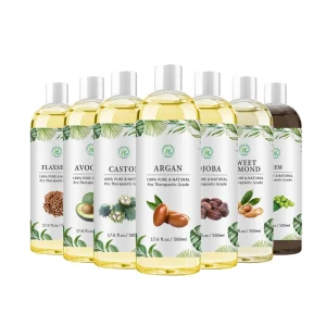 Carrier Oils (Jojoba Castor Almond Etc…) for Cosmetics Use Perfume 100% Pure Natural Cold Pressed OEM 500mL
