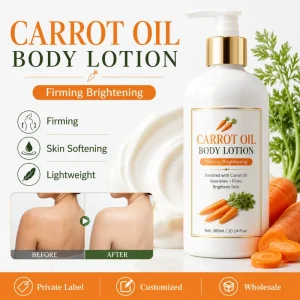 Carrot Oil Body Lotion Firming Brightening Skin Softening Lightweight Private Label Customized
