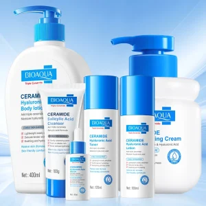 Ceramide Facial Kit Hyaluronic Acid Moisturizing Toner Salicylic Acid Soothing Anti-Aging Body Lotion Face Skin Care Set