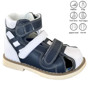 Children Hook and Loop Orthotic Insoles Sandals Children Ankle Support Flat Foot Orthopedic Shoes for Kids