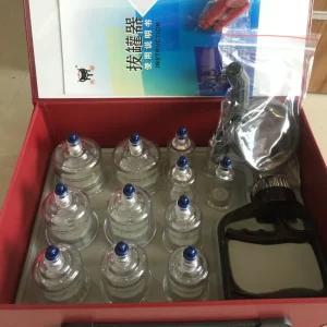 Chinese Medical Therapy Vacuum 12 Pcs Plastic Cupping Hijama Cups Set Machine Kit