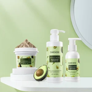 Cleansing Moisturizing Brightening Shower Gel Bodyscrub Body Lotion Acne Care Oil Control Moisturizing Avocado Skin Care Set