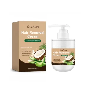 Coconut Facial and Body Hair Removal Cream Gently Removes Hair While Keeping Your Skin Soft and Clean for Everyday Use