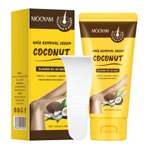Coconut Hair Removal Cream for Bikini Line Underarms Arms and Thighs