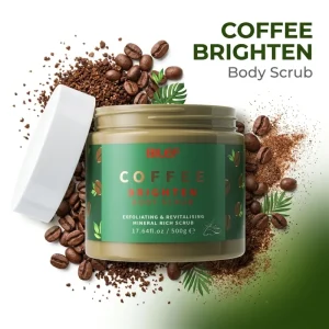Coffee & Mineral Salt Brighten Body Scrub Exfoliates Revitalises & Brightens Skin for Sensitive Skin OEM ODM Made in China