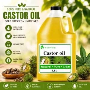 Cold Pressed Castor Oil Hexane Free Natural Carrier Oil for Hair Care Skin Care OEM Bulk Manufacturer