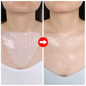 Collagen Hydrogel Chest & Decollete Mask with Moisturizing & Anti Wrinkle Effects White Pink Gold Crystal Design