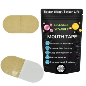 Collagen Infused Vitamin E B5 B7 Flexible Soft Sleep Mouth Tape for Sleeping