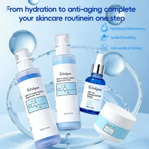 Collagen Skincare Set 7 Piece GHK CU Copper Peptide Series Facial and Body Anti Aging Skincare Set
