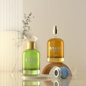 Colorful Round Shoulder Cylinder Design 100ml Perfume Bottle with Ball Cap Glass Bottle