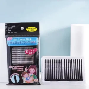 Convenient Disposable Self adhesive Ear Pick Spiral Cleaning Black Sticky Ear Pick