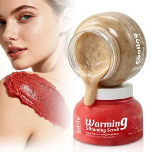 Cooling Slimming Body Scrub for Firming and Post Exercise Recovery Gentle Pecan Shell Exfoliation with Menthol Cooling