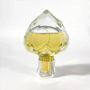 Cosmetic Container Heart Shaped Luxury Home Fragrance Bottle Olive Oil Bottle Glass Perfume Bottle 60ml
