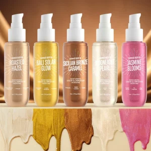 Cross Border SHIMMER BODY OIL Golden Highlight Illuminates Entire Body Evens Skin Tone Moisturizing Long Lasting Glow Regular