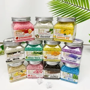 Cross-Border Spa Aromatic Crystal Salt Coarse Capsules Chicken Skin Exfoliating Bath Cleansing Body Scrub for Foot Scrub