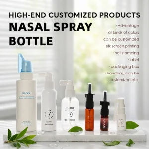 Custom 10ml 20ml 30ml 50ml 80ml 100ml Clear White Brown Plastic Nasal Bottle with Logo and Different Nose Mist Sprayer Lid