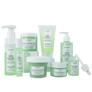 Custom 8pcs Matcha Green Tea Face Body Skincare Whitening Smooth Moisturizing Soothing Skin Care Set