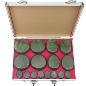Custom Care Package Gift Set Jade Hot Stones Therapy Massage Set Relaxing Self Care Luxury Bath Spa Letterpress Printed for