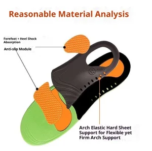 Custom EVA PU Flat Foot Orthotic Insole Shock Absorbing Breathable Plantar High Arch Support Cushioning Insoles