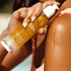 Custom LOGO Vegan Waterproof Broad Spectrum Sun Protection SPF 50 Sunscreen Glow Shimmer Face Body Oil