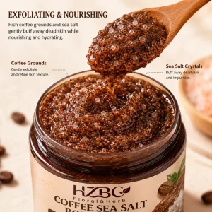 Custom Label Salon Grade Coffee & Dead Sea Salt Body Scrub 500g/2kg/5kg Anti Aging Exfoliator Boosts Circulation Cellulite