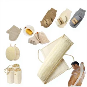 Custom Logo Bath Sets Bathroom Accessories All Natural Soap Bag Exfoliating Loofah Brushed Sponge Scrubbers Body Care