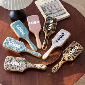 Custom Logo Fashion Luxury Anti-static Large Acetate Hair Comb Air Cushion Massage Comb for Home Daily Use