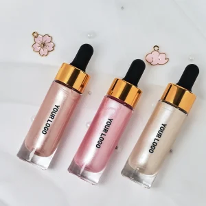 Custom Logo Liquid Highlighter Glow Drops Shimmer Face Illuminator Body Highlighting Serum Glitter Makeup Oil