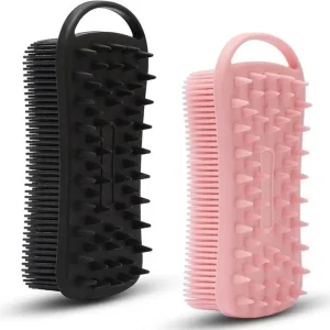 Custom Logo Modern Double-Sided Silicone Bath Brush Soft Massage Body Scrubber Exfoliating Shower Cleaning Spa Home Use