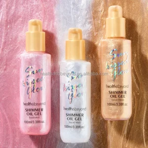 Custom Logo Nourishing High Gloss Rose Gold Pearl White Skin Care Moisturizer Body Shimmer Oil Gel