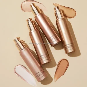 Custom Logo Organic Evens Tone Lightweight Long Lasting Glow Liquid Shimmer Body Oil Brighten Waterproof Body Highlighter