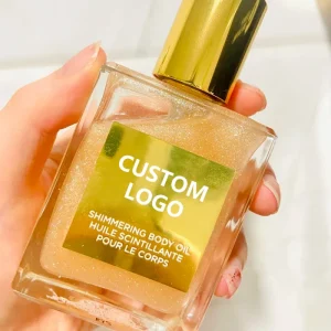 Custom Logo Perfume Body Shimmer Oil Private Label Glitter Highlighter Bronze Vegan SPF Shimmer Body Oil Body Glitter